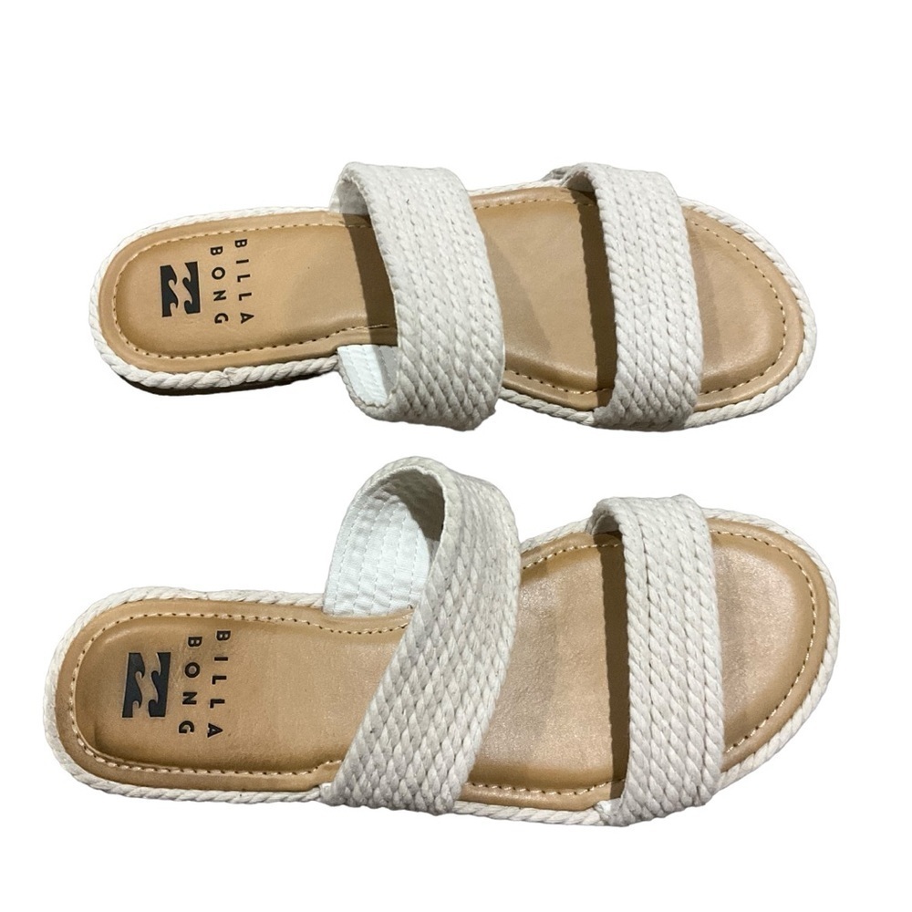 Billabong Light Break Flat Sandal White Size 7 Resort Coastal Beach